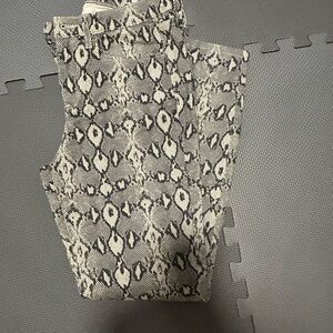 Nicole Miller Black and Cream Snake Print Pants